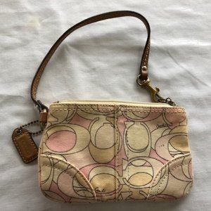 Vintage Coach Canvas Signature Wristlet